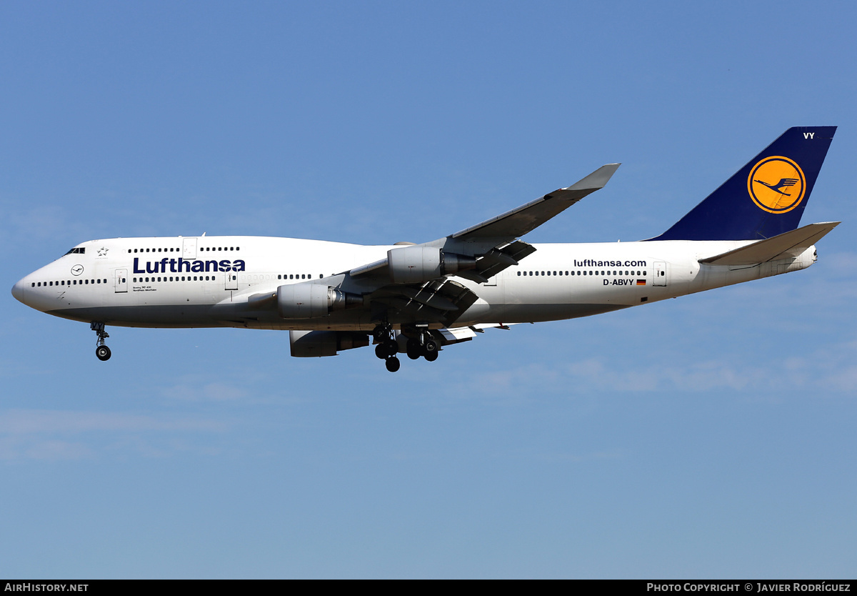 Aircraft Photo of D-ABVY | Boeing 747-430 | Lufthansa | AirHistory.net #830280