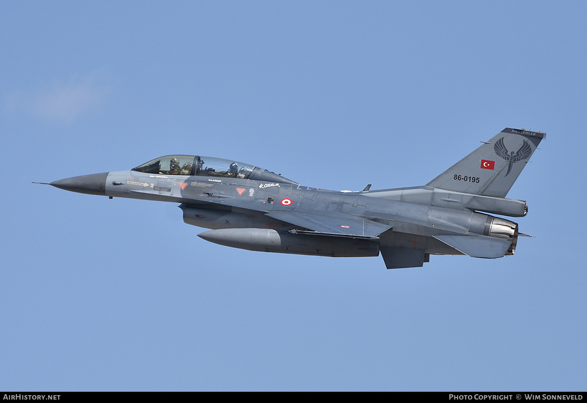 Aircraft Photo of 86-0195 | General Dynamics F-16B Fighting Falcon | Turkey - Air Force | AirHistory.net #830828