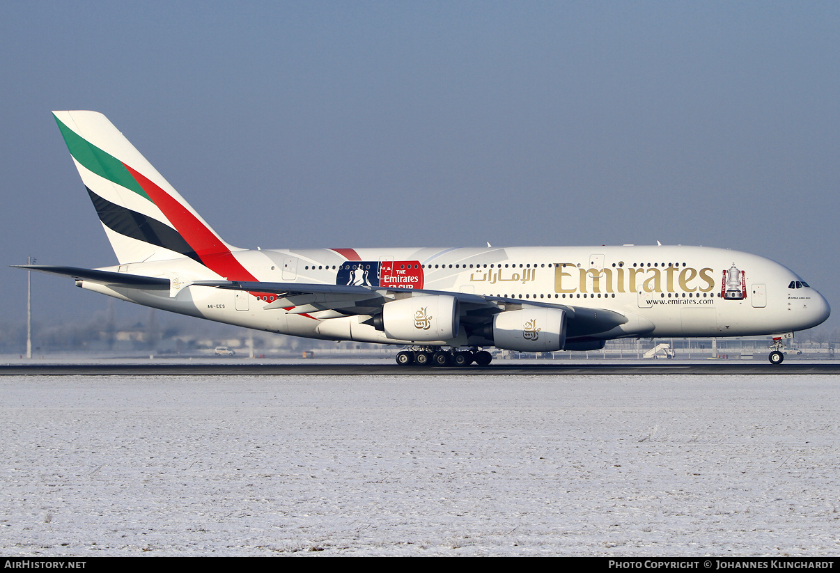 Aircraft Photo of A6-EES | Airbus A380-861 | Emirates | AirHistory.net #831656