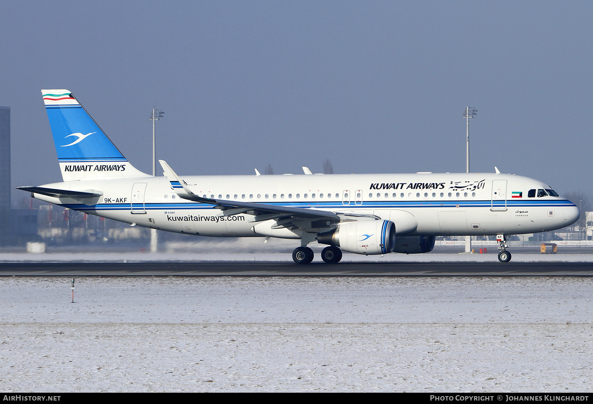 Aircraft Photo of 9K-AKF | Airbus A320-214 | Kuwait Airways | AirHistory.net #831748