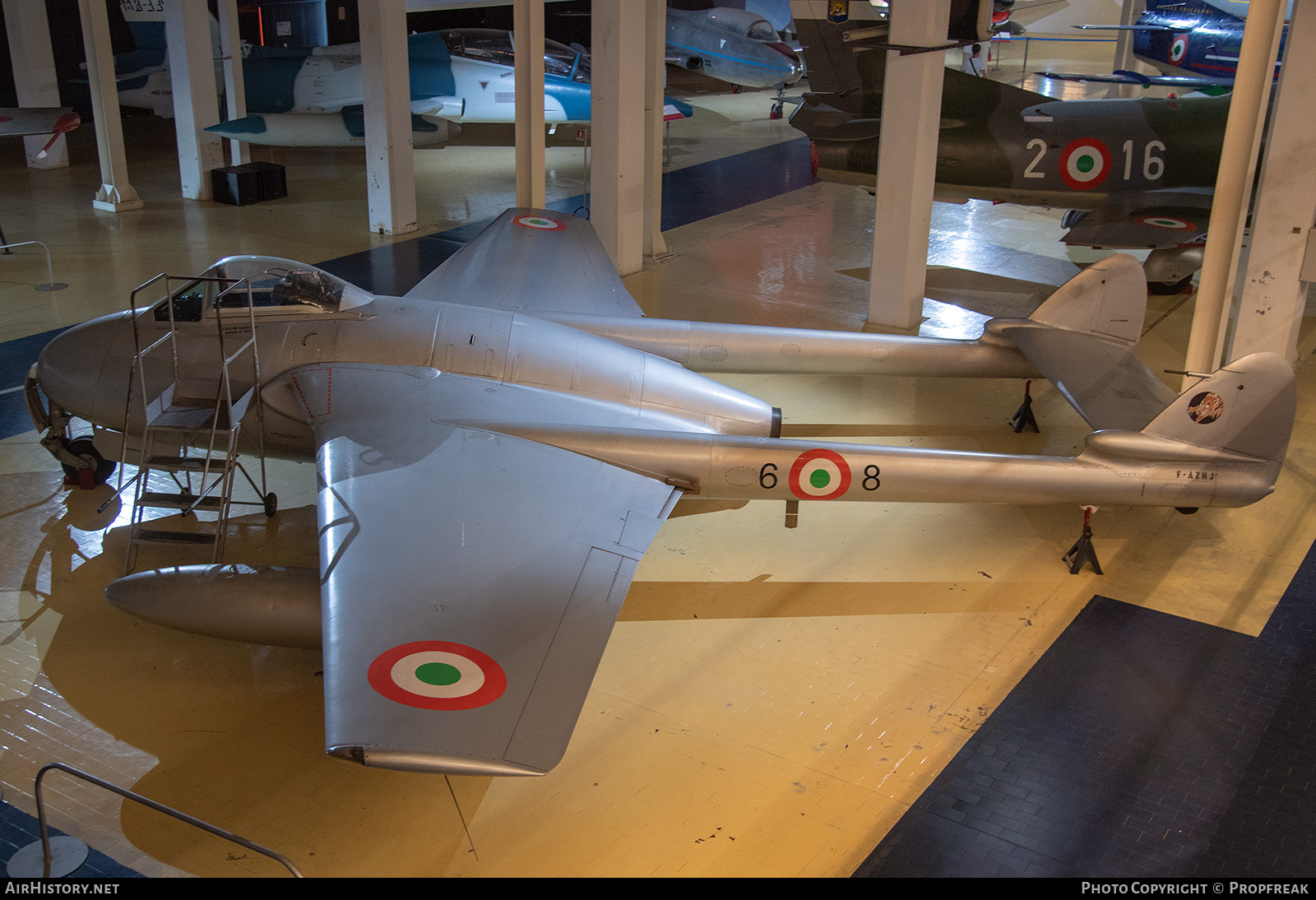 Aircraft Photo of F-AZHJ | De Havilland D.H. 100 Vampire FB6 | Italy - Air Force | AirHistory.net #832130