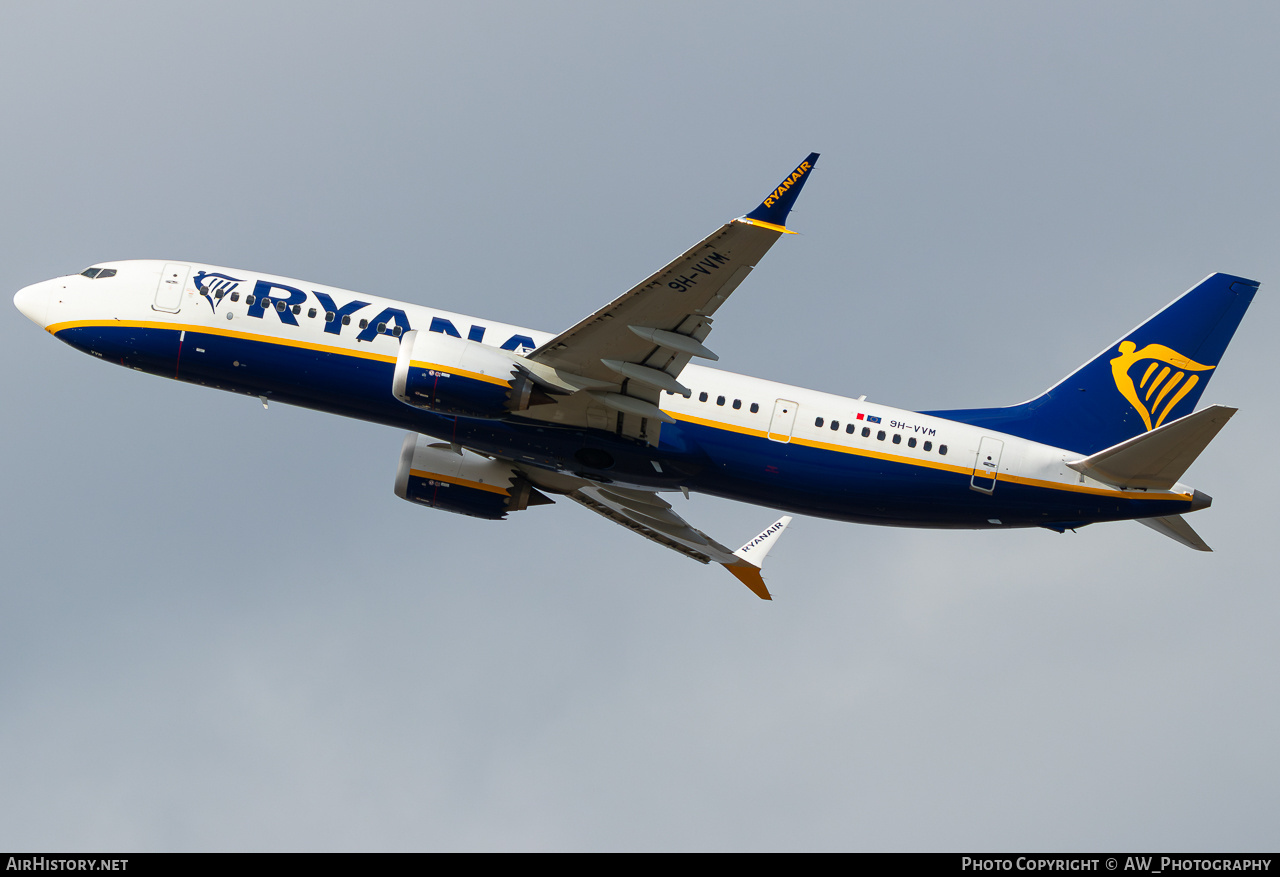 Aircraft Photo of 9H-VVM | Boeing 737-8200 Max 200 | Ryanair | AirHistory.net #832502