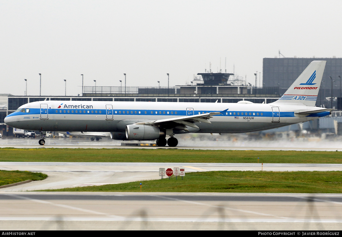Aircraft Photo of N581UW | Airbus A321-231 | American Airlines | Piedmont Airlines | AirHistory.net #832598