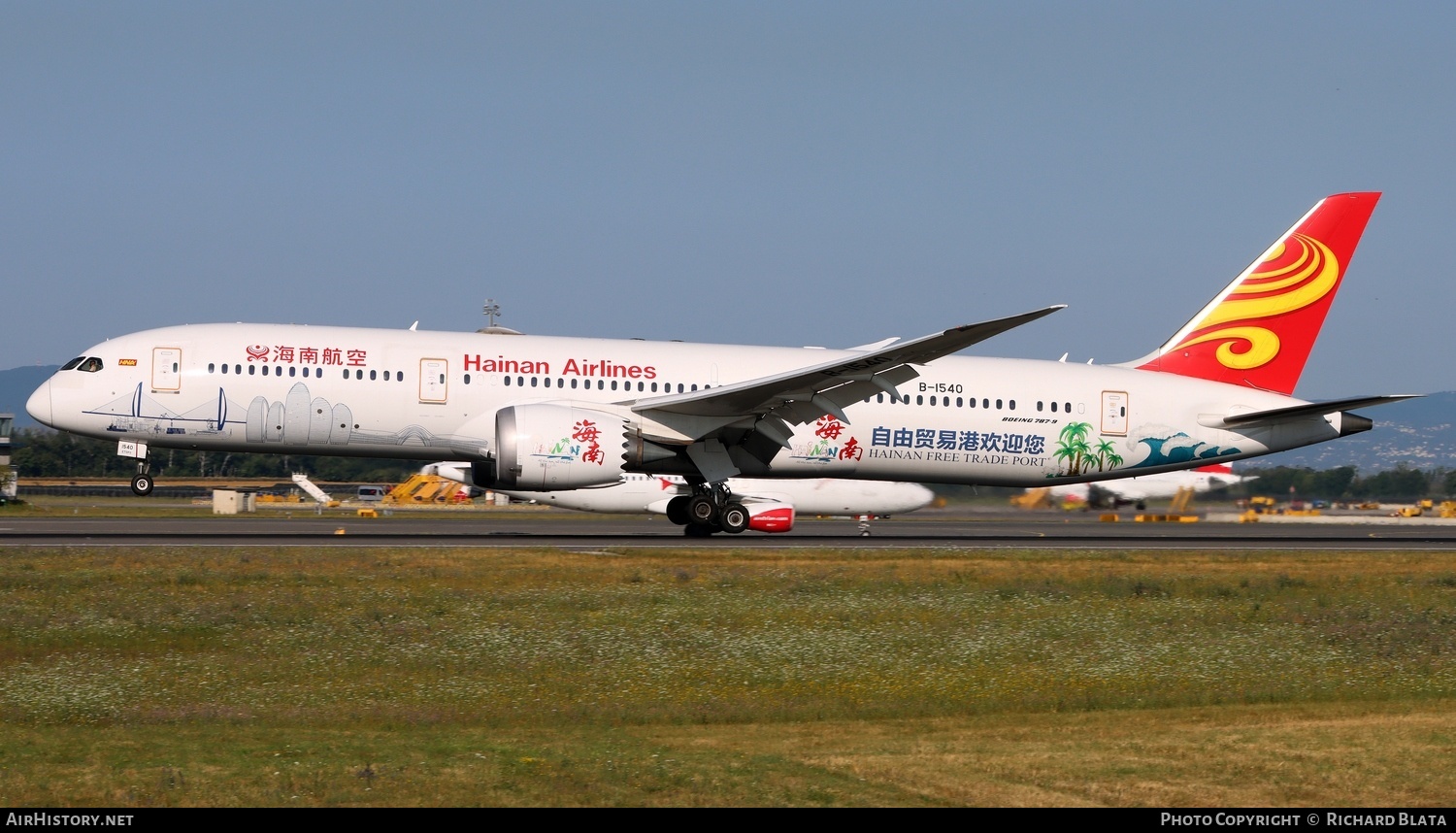 Aircraft Photo of B-1540 | Boeing 787-9 Dreamliner | Hainan Airlines | AirHistory.net #833496