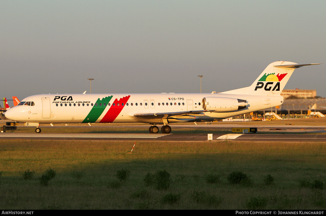 Aircraft Photo of CS-TPD | Fokker 100 (F28-0100) | Portugália Airlines - PGA | AirHistory.net #834342