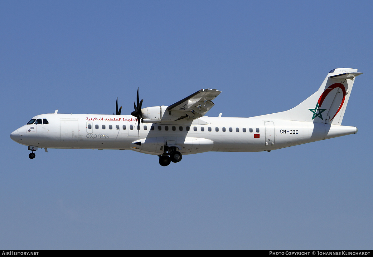 Aircraft Photo of CN-COE | ATR ATR-72-600 (ATR-72-212A) | Royal Air Maroc Express | AirHistory.net #834345