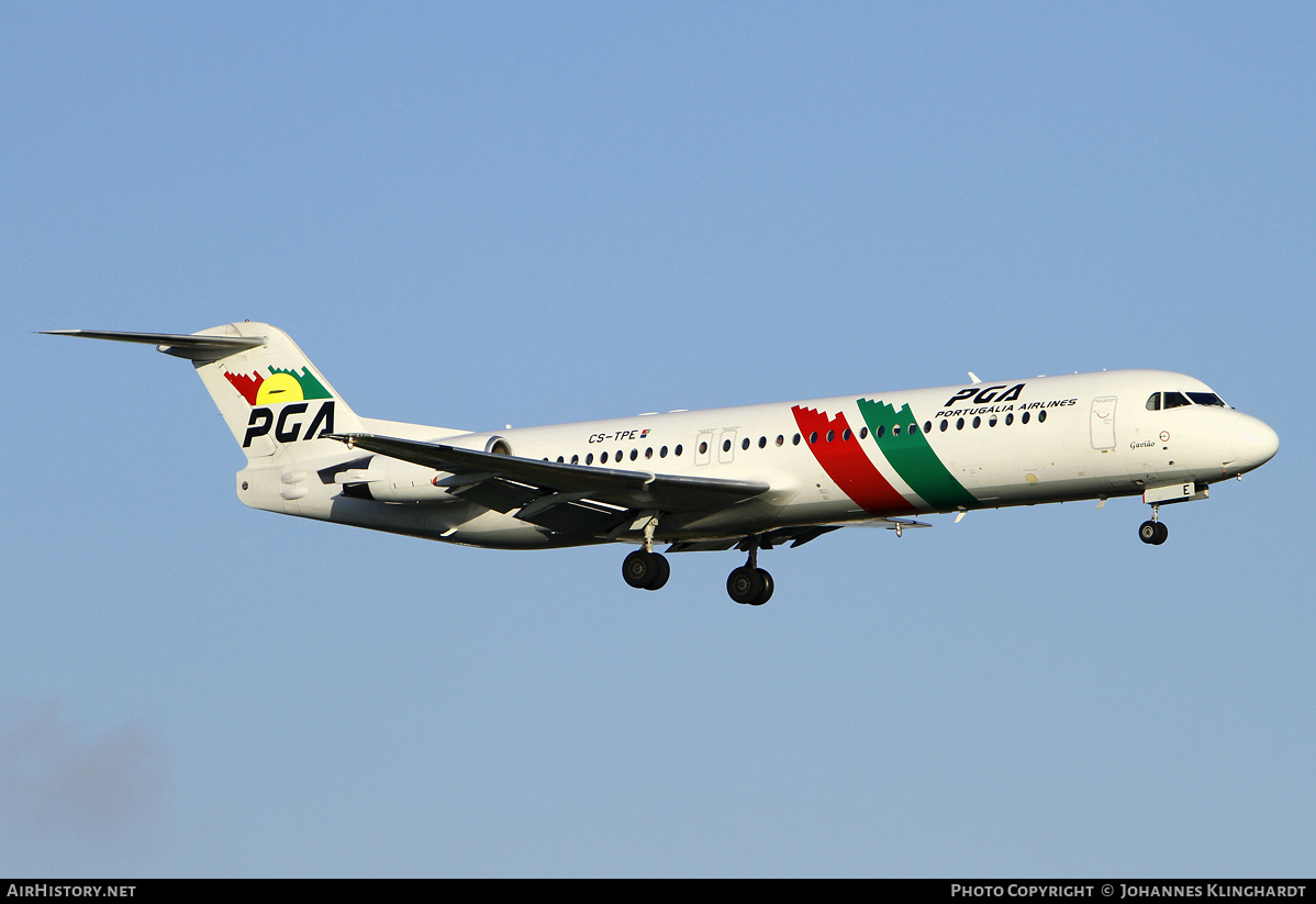 Aircraft Photo of CS-TPE | Fokker 100 (F28-0100) | Portugália Airlines - PGA | AirHistory.net #834350