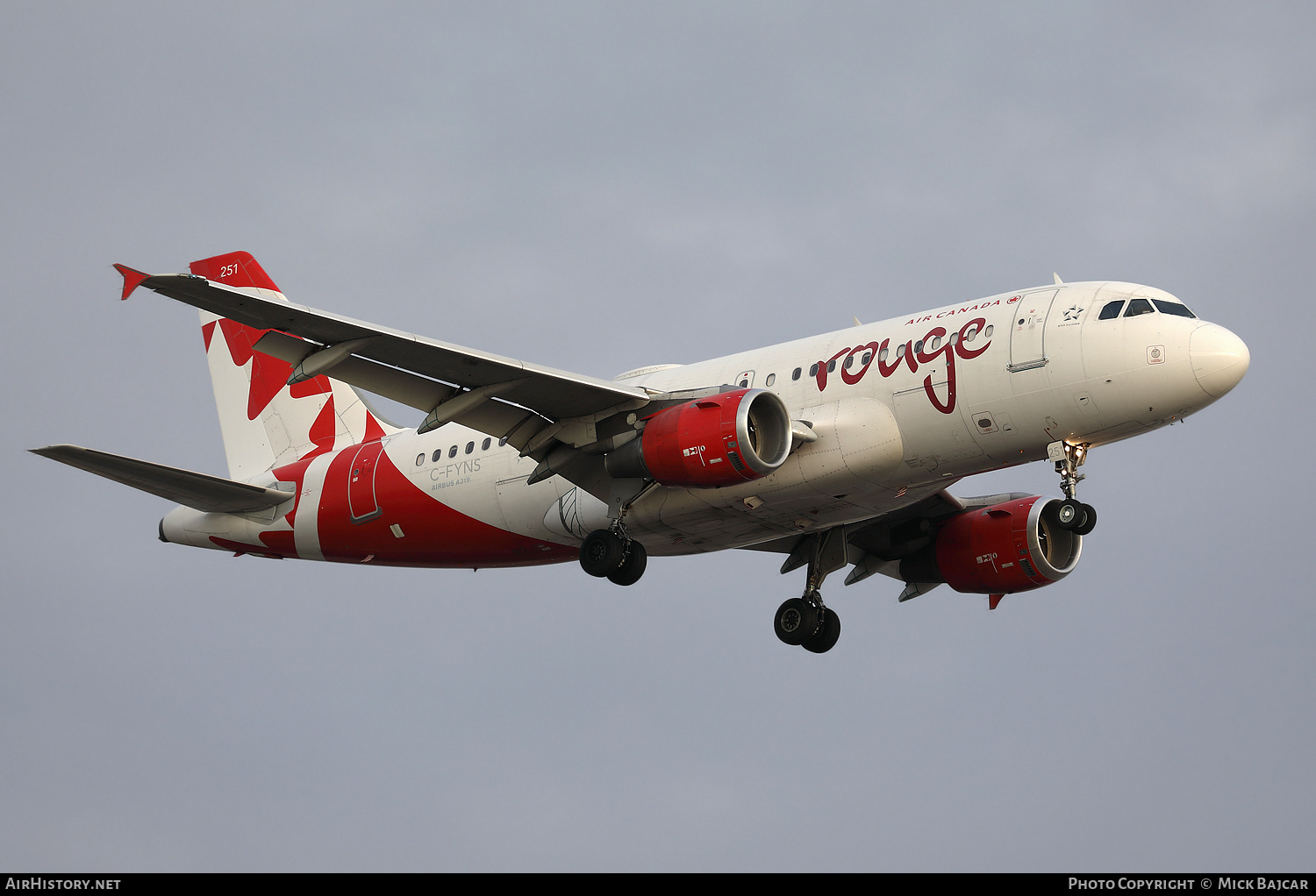Aircraft Photo of C-FYNS | Airbus A319-114 | Air Canada Rouge | AirHistory.net #834515