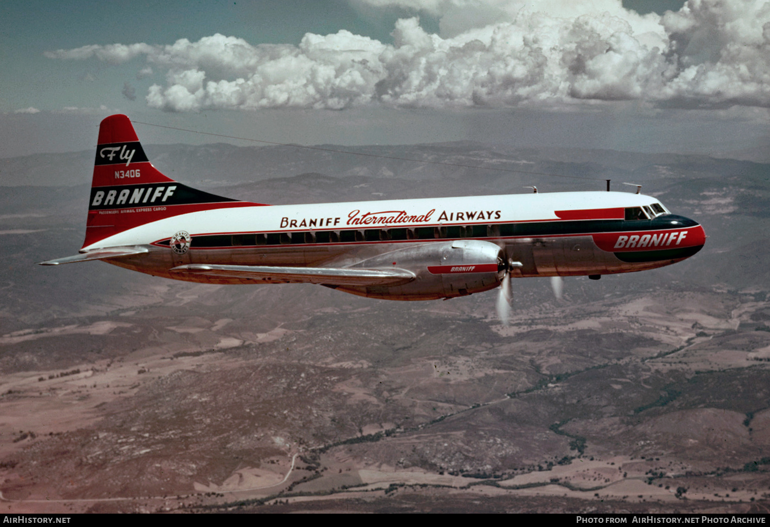 Aircraft Photo of N3406 | Convair 340-32 | Braniff International Airways | AirHistory.net #834702