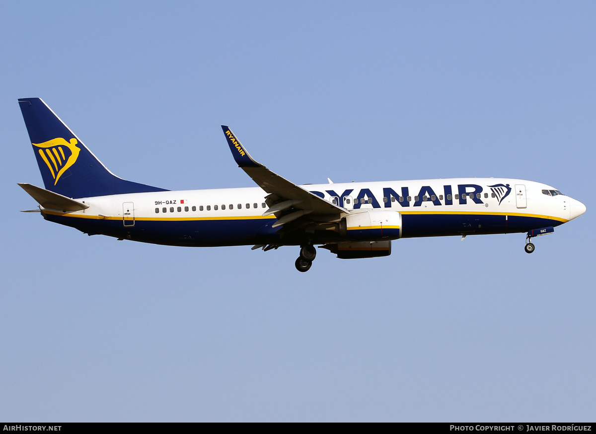Aircraft Photo of 9H-QAZ | Boeing 737-8AS | Ryanair | AirHistory.net #835187