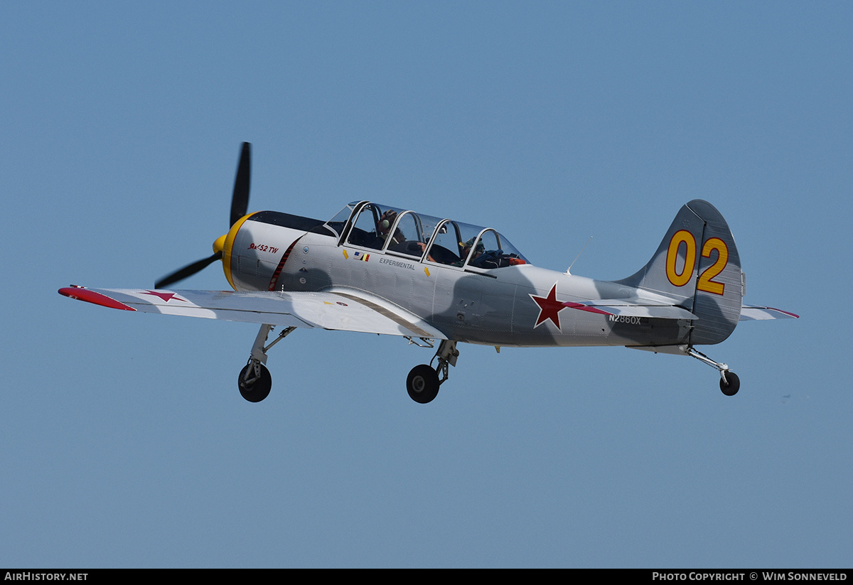 Aircraft Photo of N2860X | Yakovlev Yak-52TW | Soviet Union - Air Force | AirHistory.net #835500