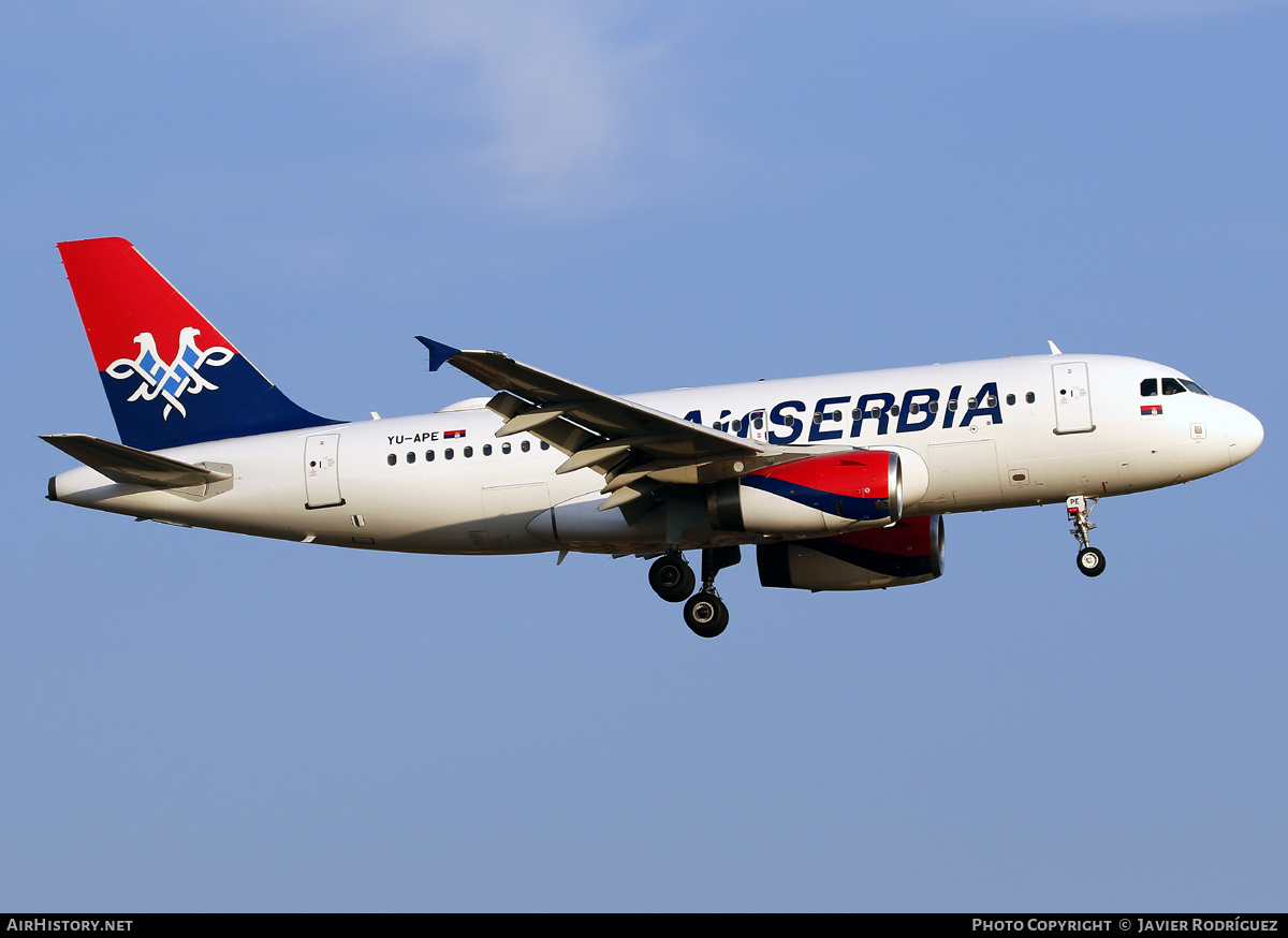Aircraft Photo of YU-APE | Airbus A319-132 | Air Serbia | AirHistory.net #835632