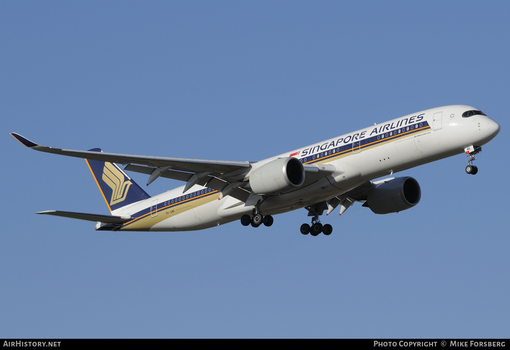 Aircraft Photo of 9V-SMK | Airbus A350-941 | Singapore Airlines | AirHistory.net #835863