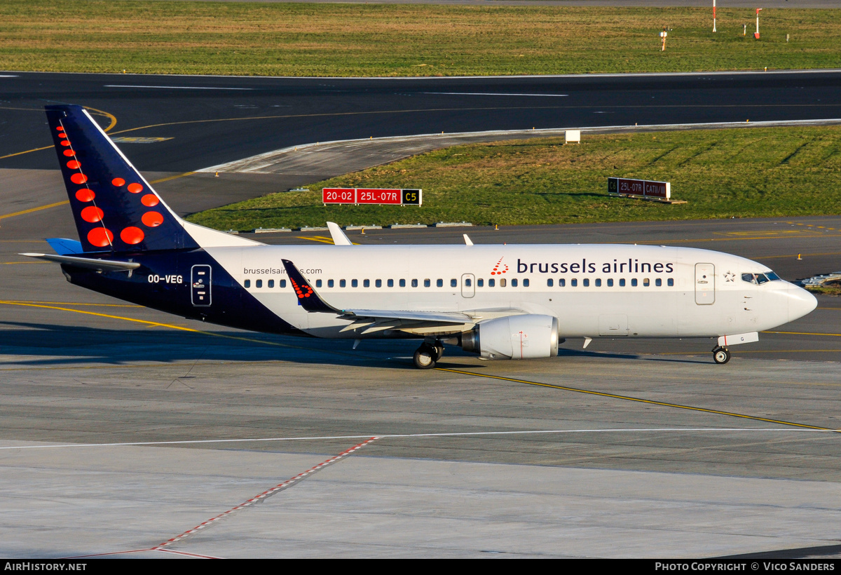 Aircraft Photo of OO-VEG | Boeing 737-36N | Brussels Airlines | AirHistory.net #837037