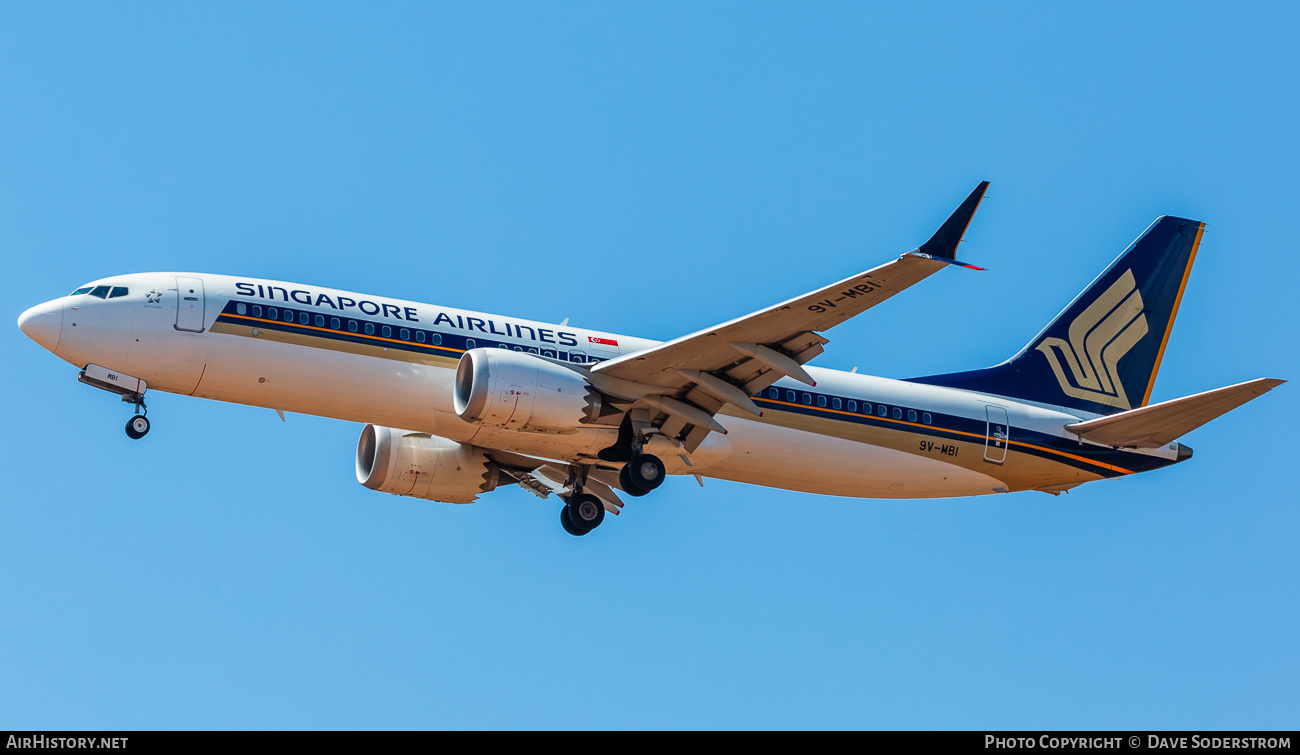 Aircraft Photo of 9V-MBI | Boeing 737-8 Max 8 | Singapore Airlines | AirHistory.net #837131