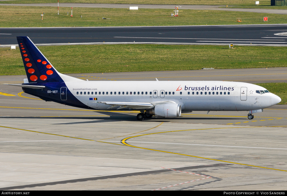 Aircraft Photo of OO-VET | Boeing 737-4Q8 | Brussels Airlines | AirHistory.net #838097