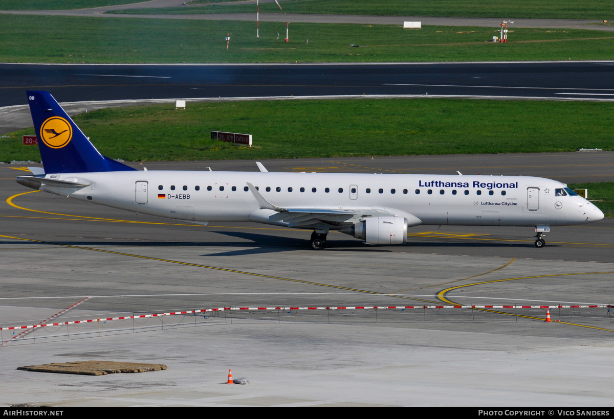 Aircraft Photo of D-AEBB | Embraer 195LR (ERJ-190-200LR) | Lufthansa Regional | AirHistory.net #838413