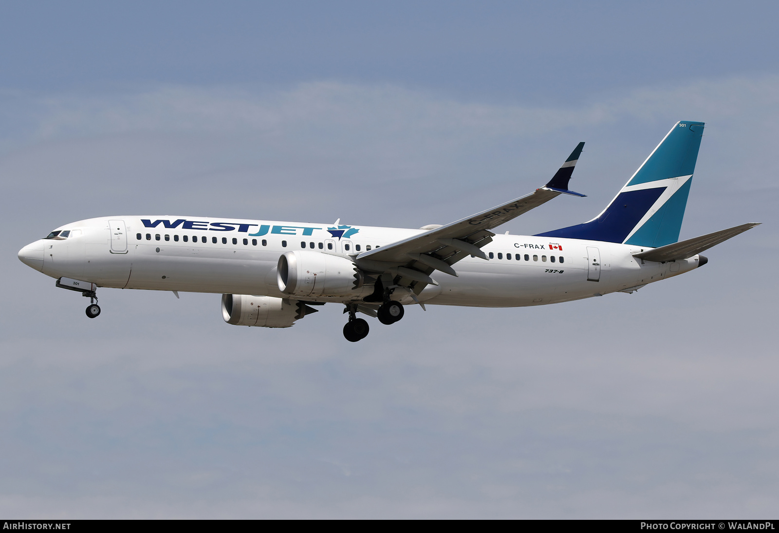 Aircraft Photo of C-FRAX | Boeing 737-8 Max 8 | WestJet | AirHistory.net #838554