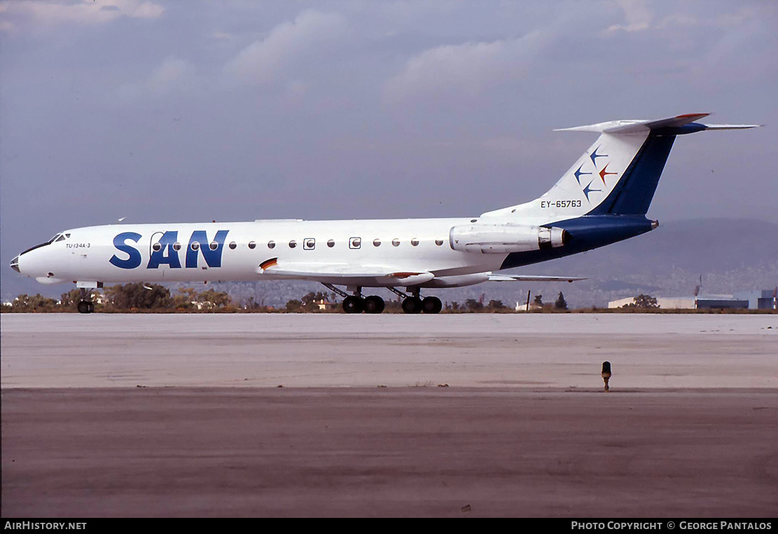 Aircraft Photo of EY-65763 | Tupolev Tu-134A-3 | SAN Air Company | AirHistory.net #839276