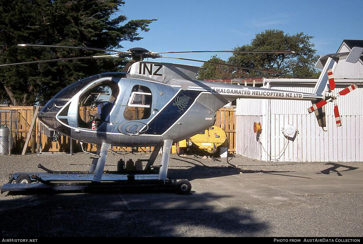Aircraft Photo of ZK-INZ / INZ | McDonnell Douglas MD-500E (369E) | Amalgamated Helicopters NZ | AirHistory.net #839511