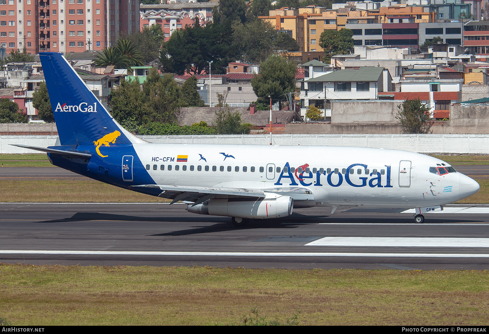 Aircraft Photo of HC-CFM | Boeing 737-244/Adv | AeroGal | AirHistory.net #839586