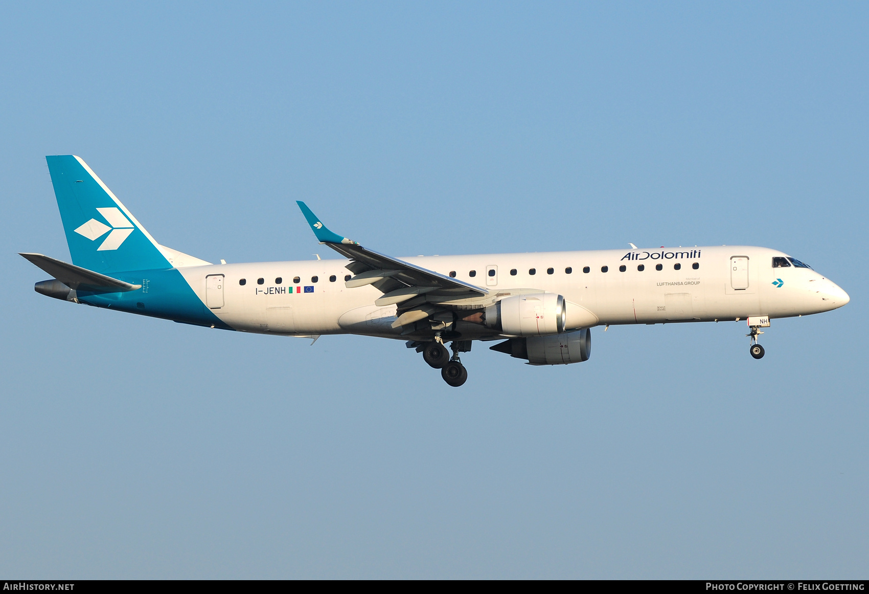 Aircraft Photo of I-JENH | Embraer 190LR (ERJ-190-100LR) | Air Dolomiti | AirHistory.net #839713