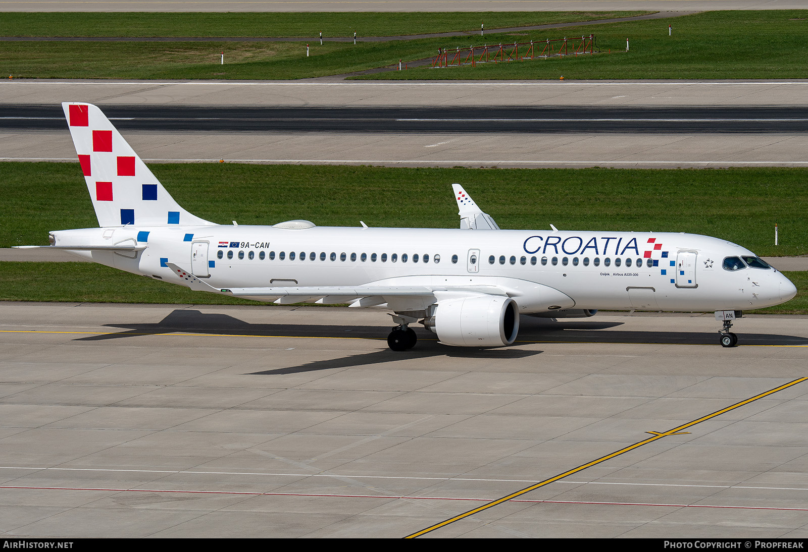 Aircraft Photo of 9A-CAN | Airbus A220-300 (BD-500-1A11) | Croatia Airlines | AirHistory.net #839723