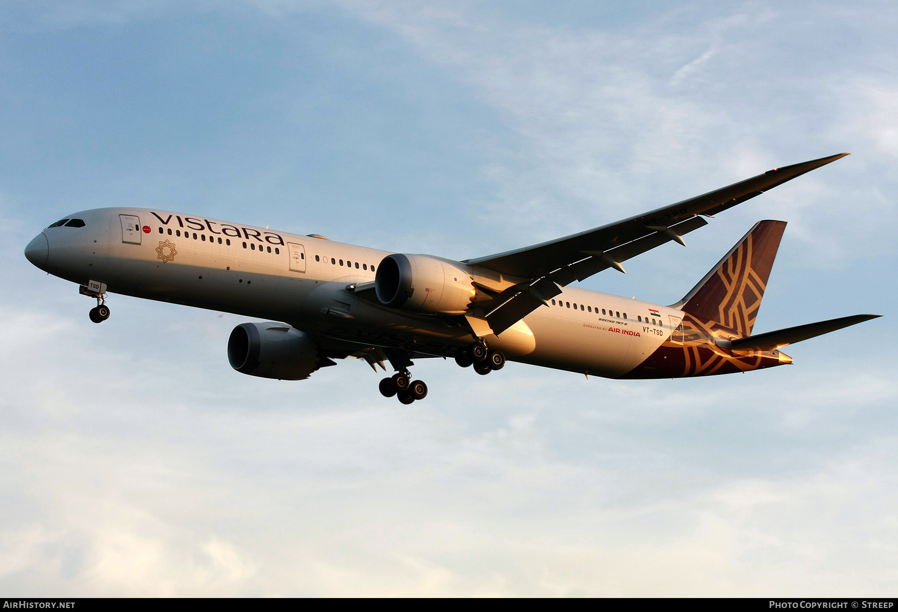 Aircraft Photo of VT-TSD | Boeing 787-9 Dreamliner | Vistara | AirHistory.net #840309