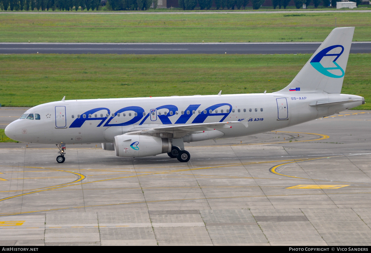 Aircraft Photo of S5-AAP | Airbus A319-132 | Adria Airways | AirHistory.net #840364