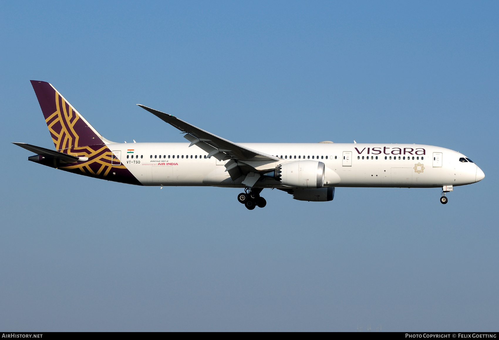 Aircraft Photo of VT-TSO | Boeing 787-9 Dreamliner | Vistara | AirHistory.net #840721