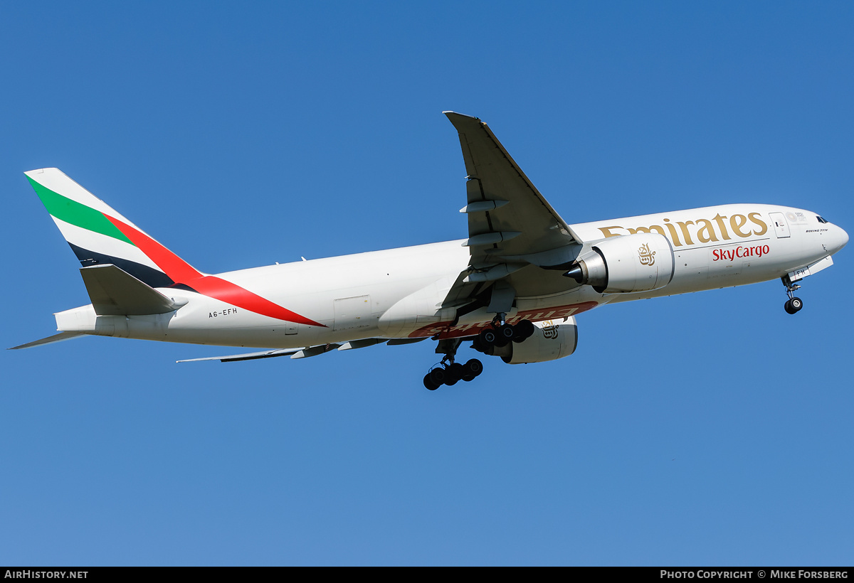 Aircraft Photo of A6-EFH | Boeing 777-F1H | Emirates SkyCargo | AirHistory.net #840925