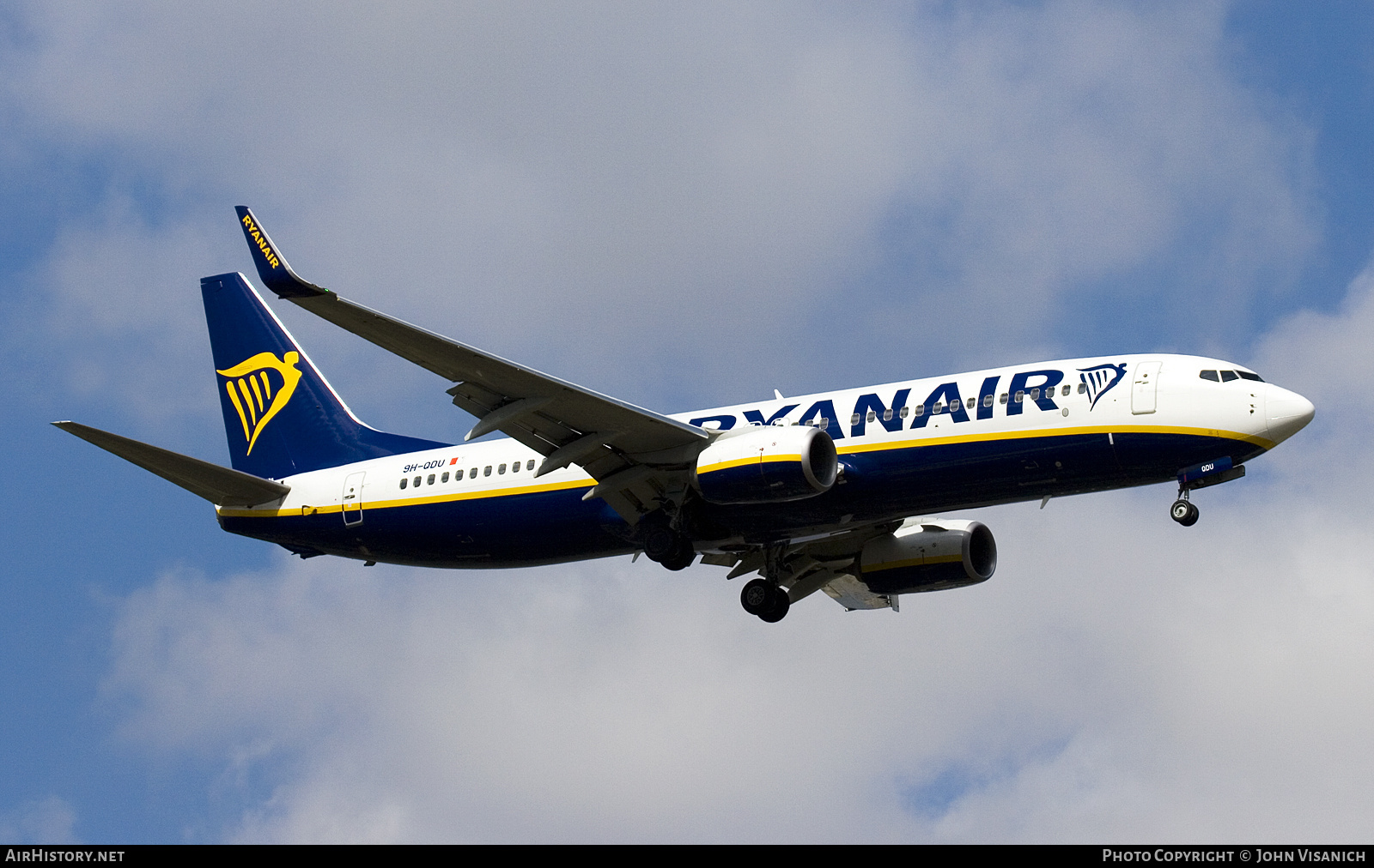 Aircraft Photo of 9H-QDU | Boeing 737-800 | Ryanair | AirHistory.net #841141