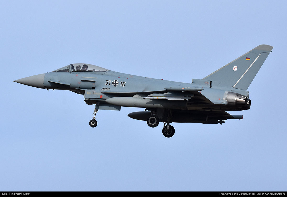 Aircraft Photo of 3116 | Eurofighter EF-2000 Typhoon S | Germany - Air Force | AirHistory.net #841397