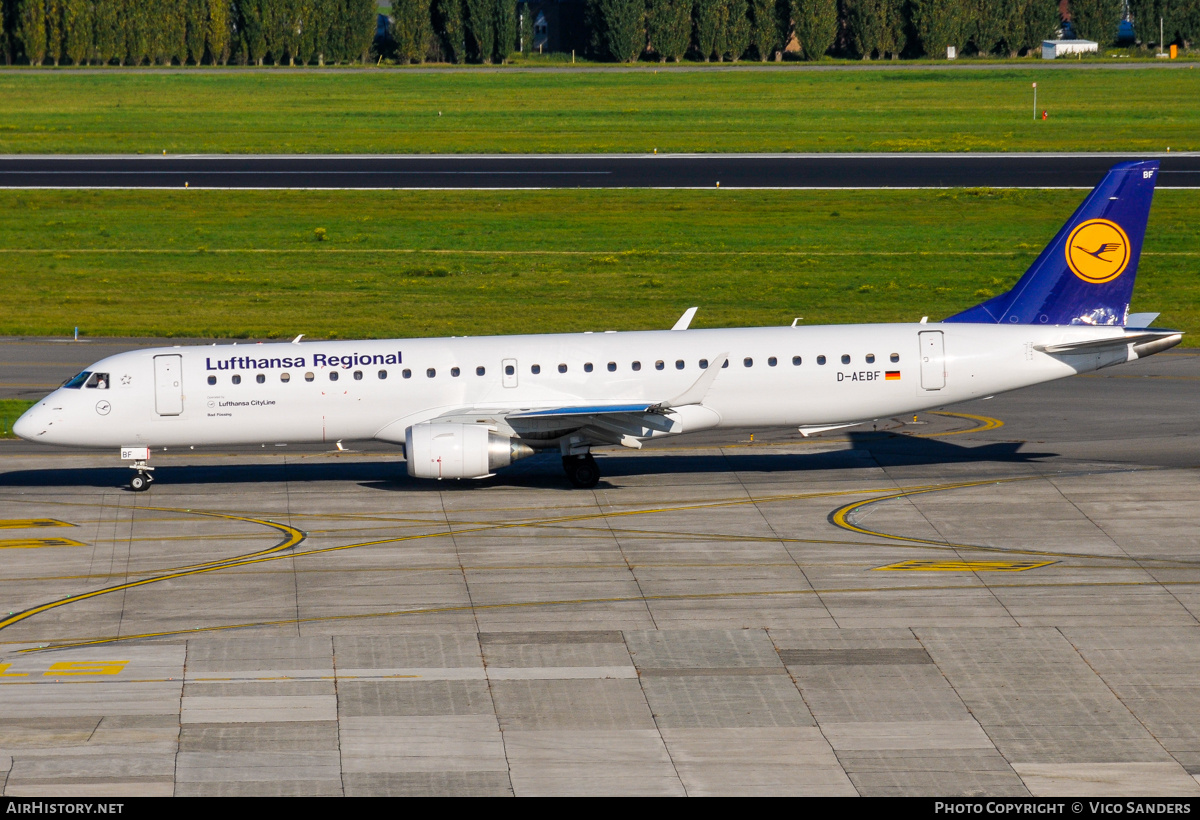 Aircraft Photo of D-AEBF | Embraer 195LR (ERJ-190-200LR) | Lufthansa Regional | AirHistory.net #841405