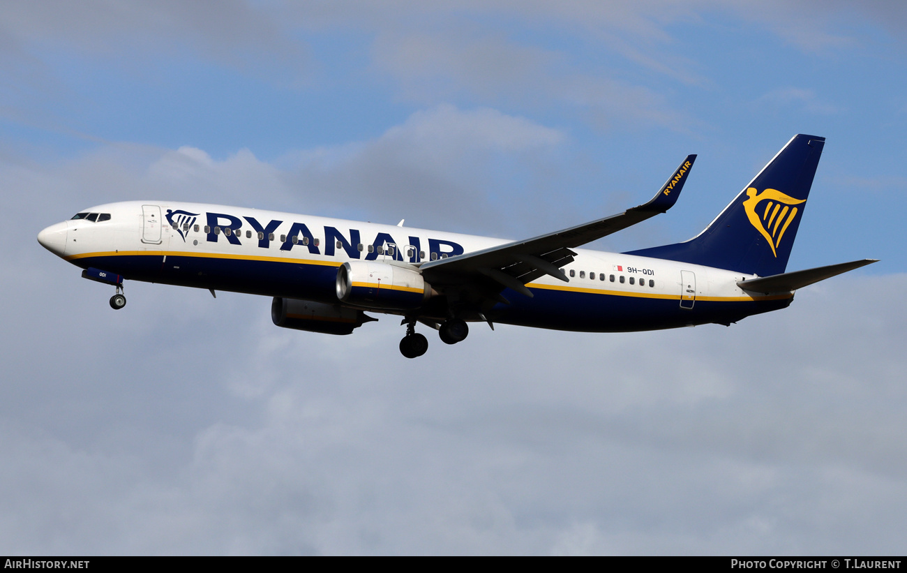 Aircraft Photo of 9H-QDI | Boeing 737-800 | Ryanair | AirHistory.net #841886