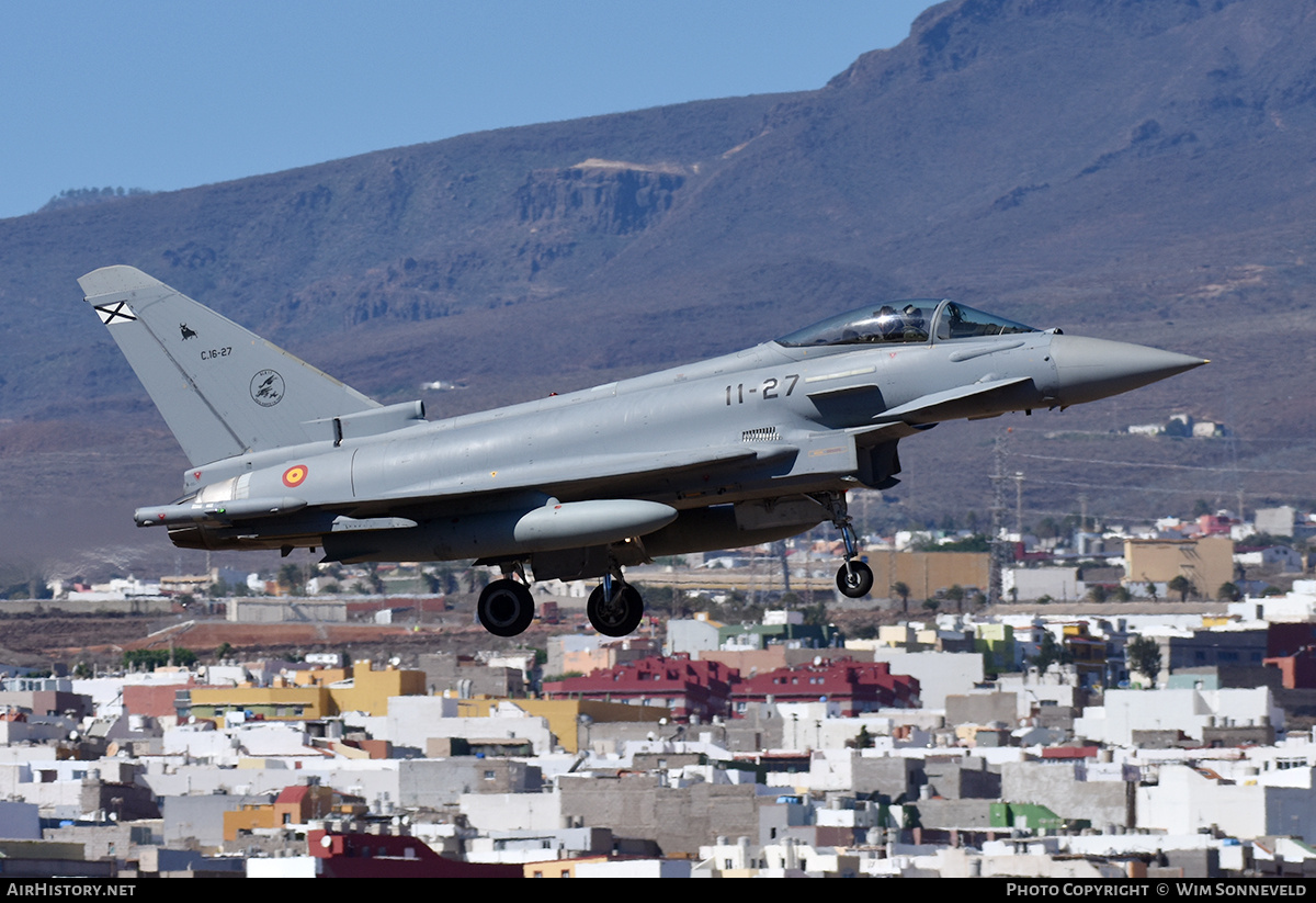 Aircraft Photo of C16-27 | Eurofighter C-16 Typhoon (EF-2000S) | Spain - Air Force | AirHistory.net #842364