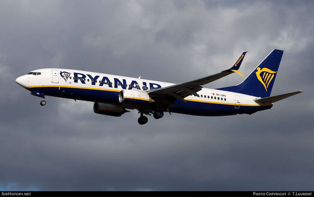 Aircraft Photo of 9H-QBS | Boeing 737-8AS | Ryanair | AirHistory.net #842768