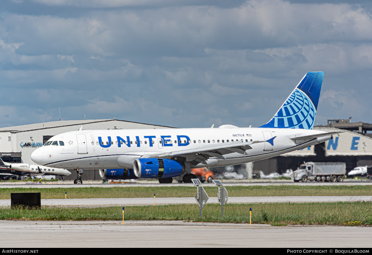 Aircraft Photo of N871UA | Airbus A319-132 | United Airlines | AirHistory.net #843412