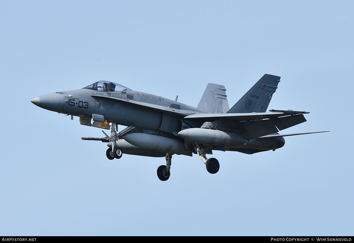 Aircraft Photo of C15-16 | McDonnell Douglas EF-18M Hornet | Spain - Air Force | AirHistory.net #843818