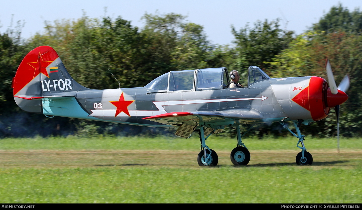 Aircraft Photo of LY-FOR | Yakovlev Yak-52TD | Soviet Union - Air Force | AirHistory.net #844464