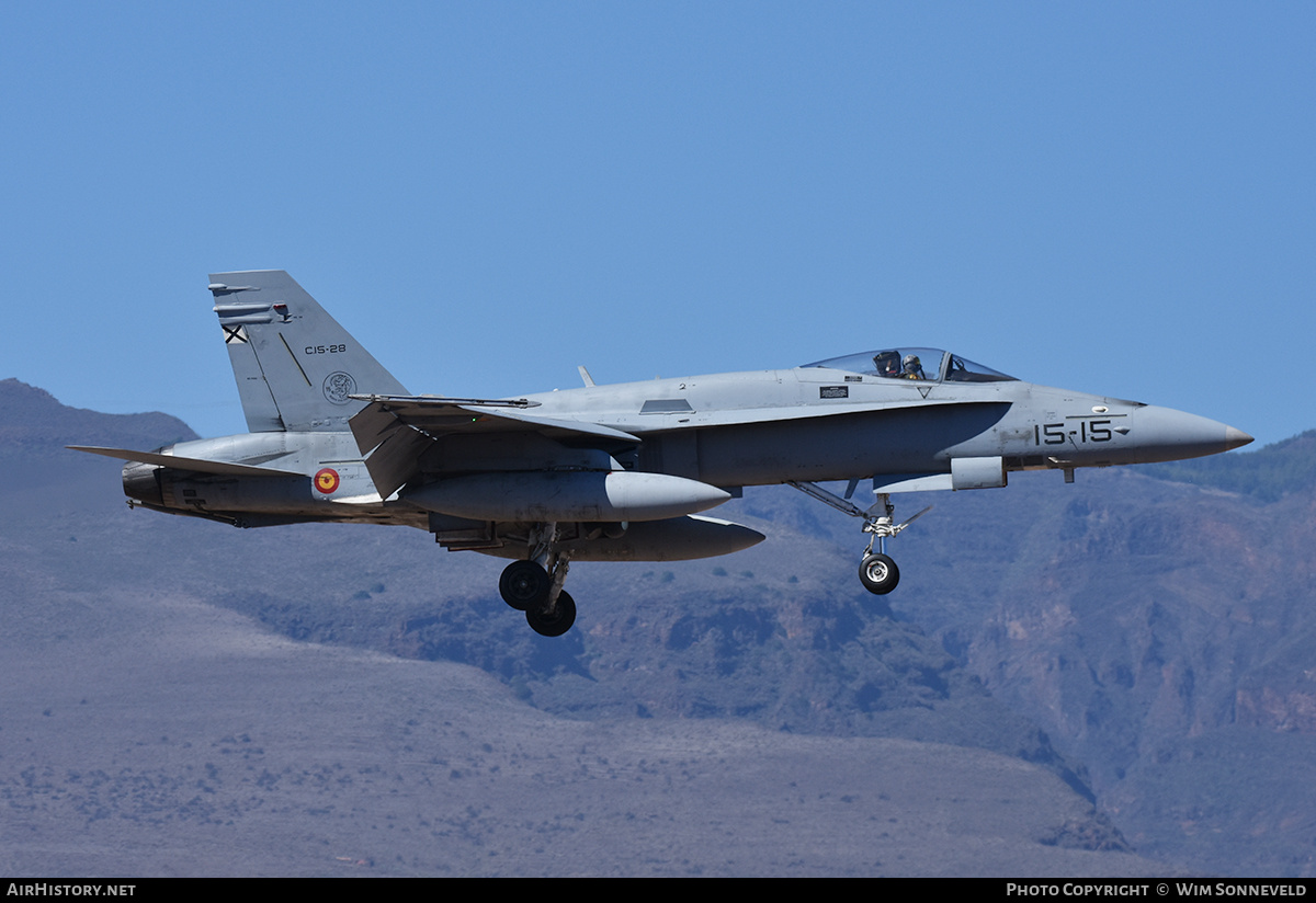 Aircraft Photo of C.15-28 | McDonnell Douglas EF-18M Hornet | Spain - Air Force | AirHistory.net #844531