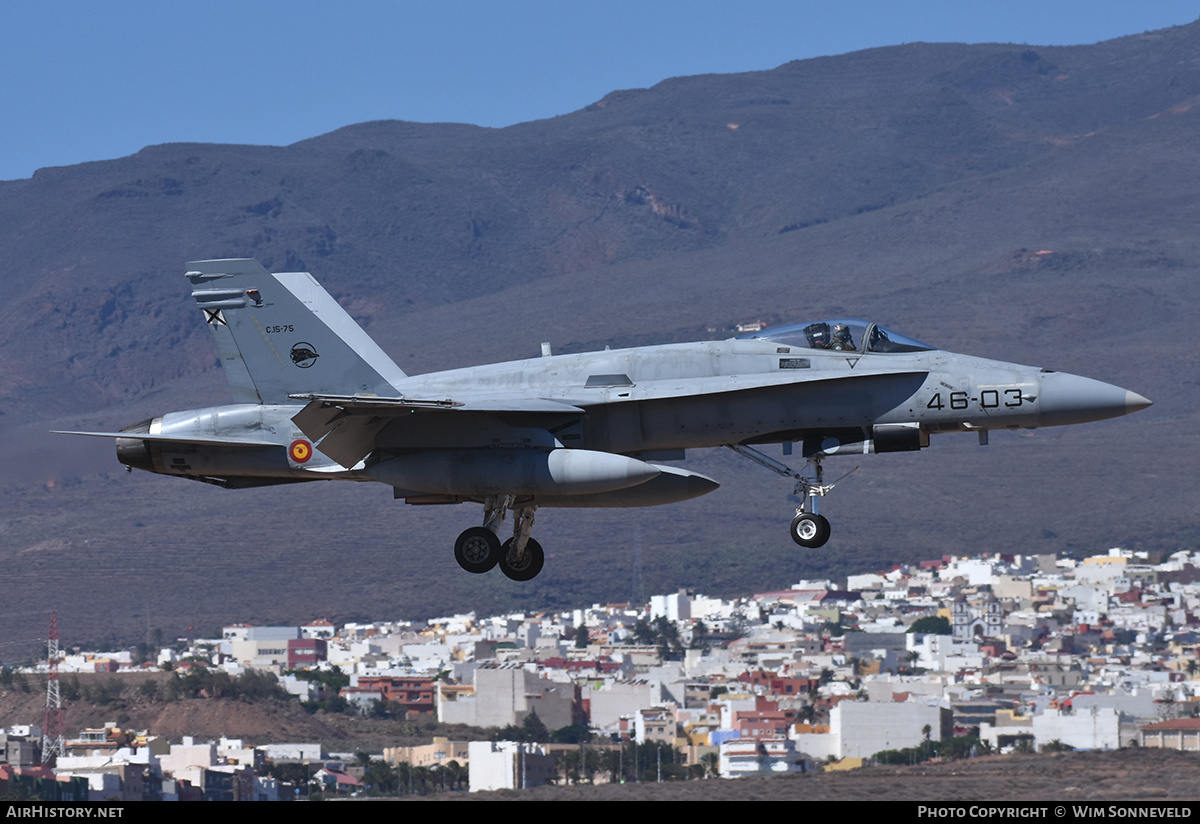 Aircraft Photo of C15-75 | McDonnell Douglas F/A-18A Hornet | Spain - Air Force | AirHistory.net #844568