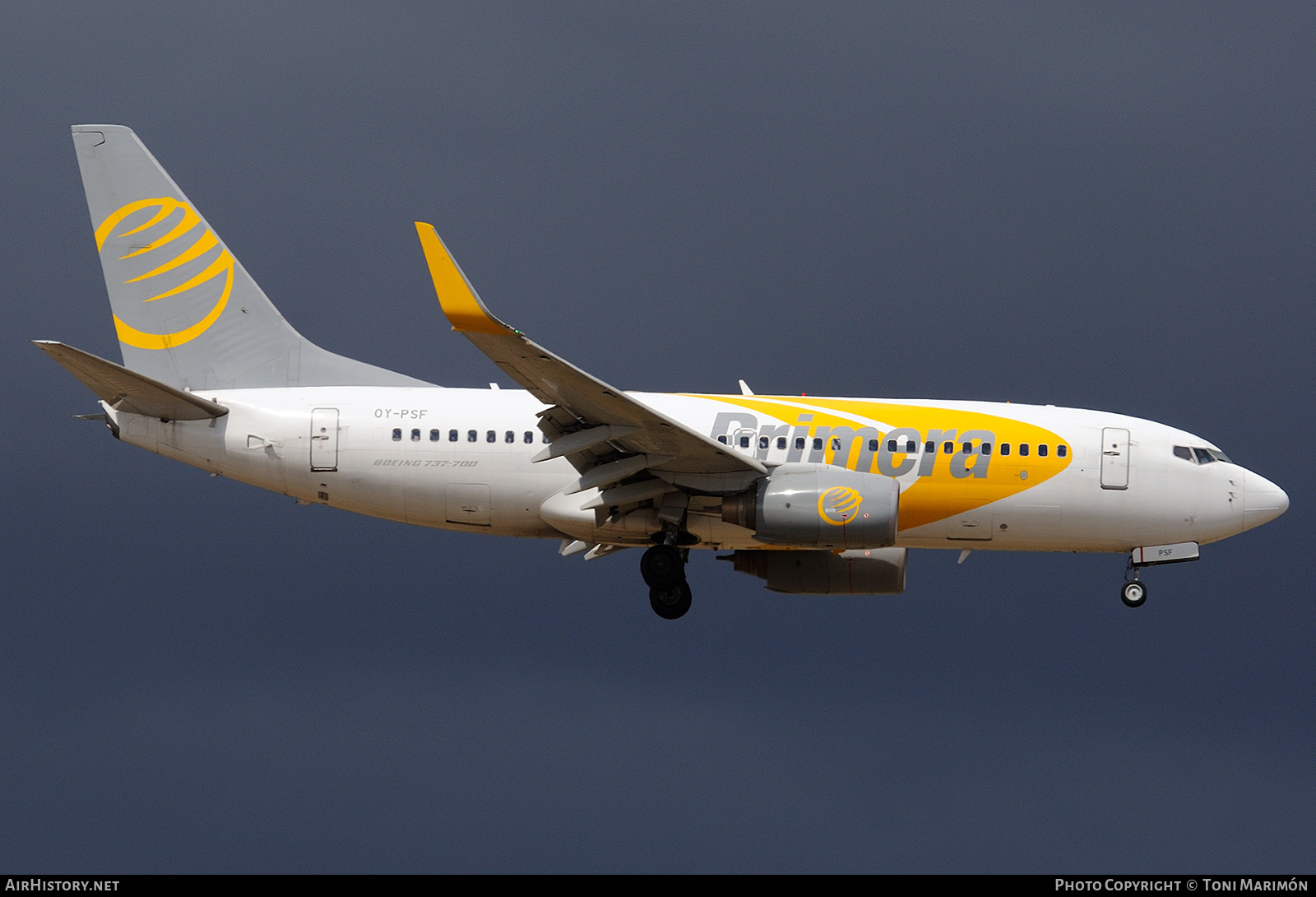 Aircraft Photo of OY-PSF | Boeing 737-7Q8 | Primera Air | AirHistory.net #844596