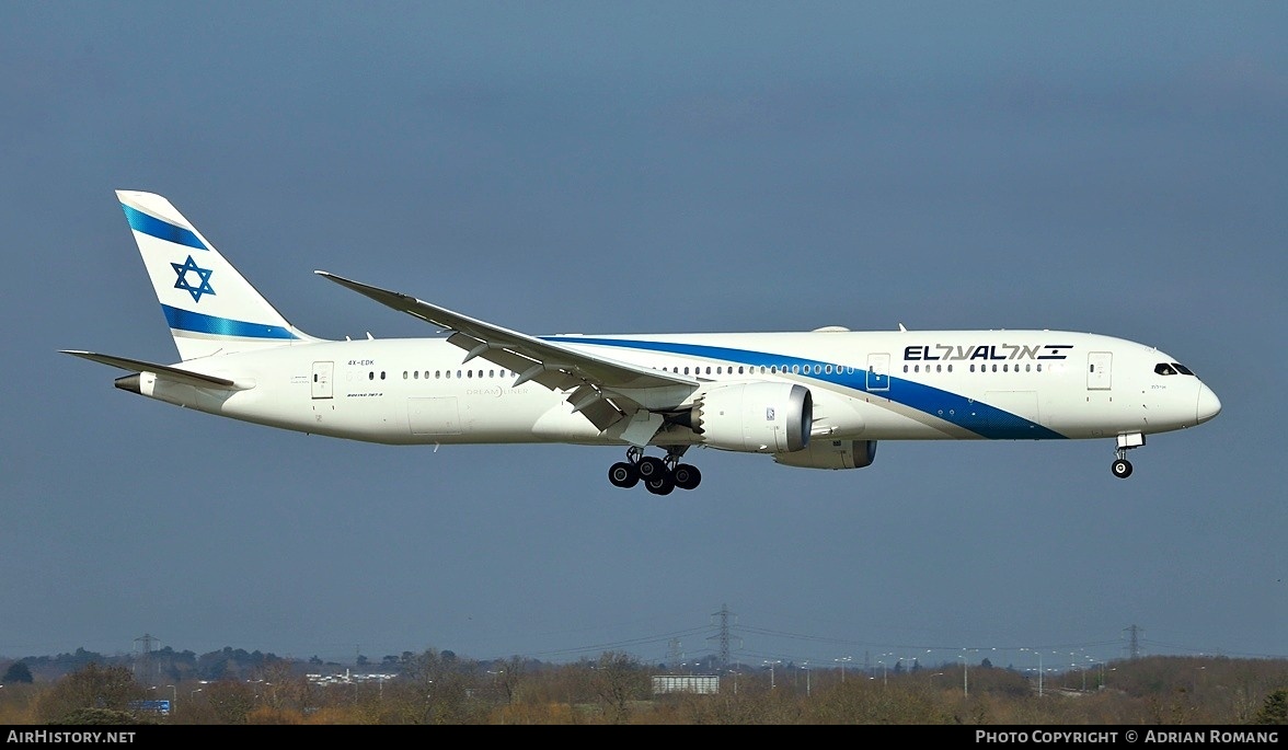 Aircraft Photo of 4X-EDK | Boeing 787-9 Dreamliner | El Al Israel Airlines | AirHistory.net #844660