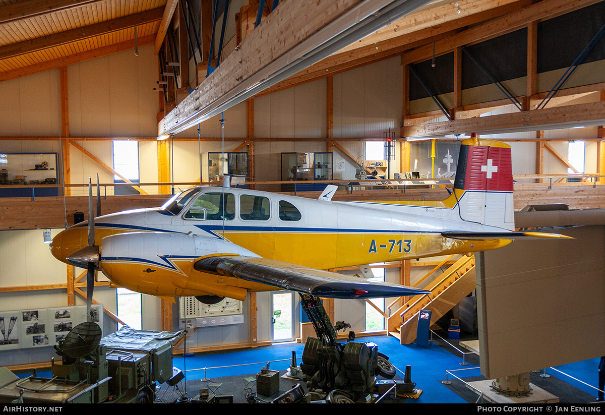 Aircraft Photo of A-713 | Beech E50 Twin Bonanza | Switzerland - Air Force | AirHistory.net #844858