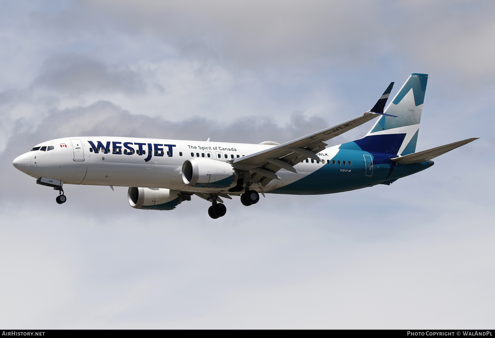 Aircraft Photo of C-GWLK | Boeing 737-8 Max 8 | WestJet | AirHistory.net #844924