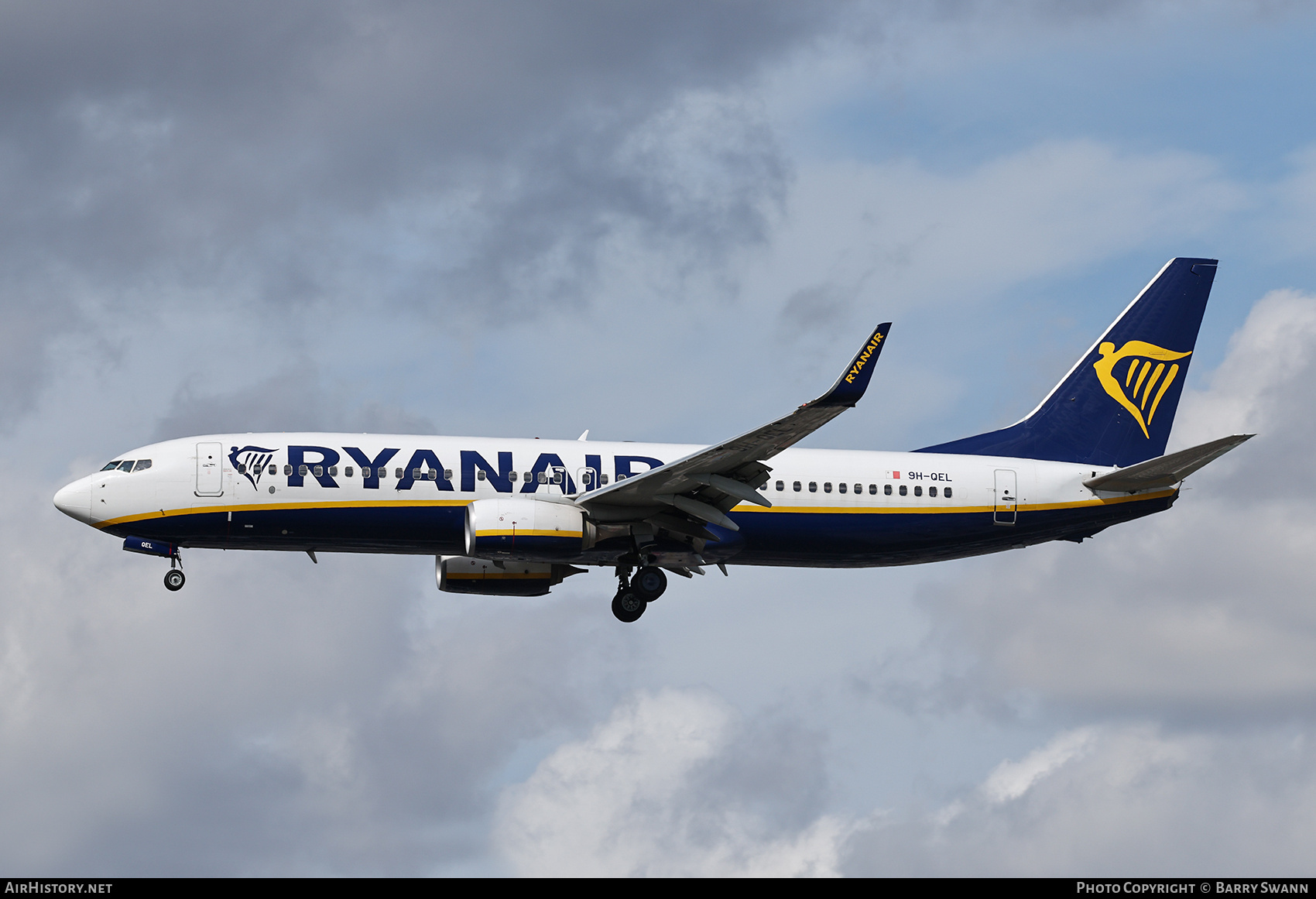 Aircraft Photo of 9H-QEL | Boeing 737-8AS | Ryanair | AirHistory.net #845280