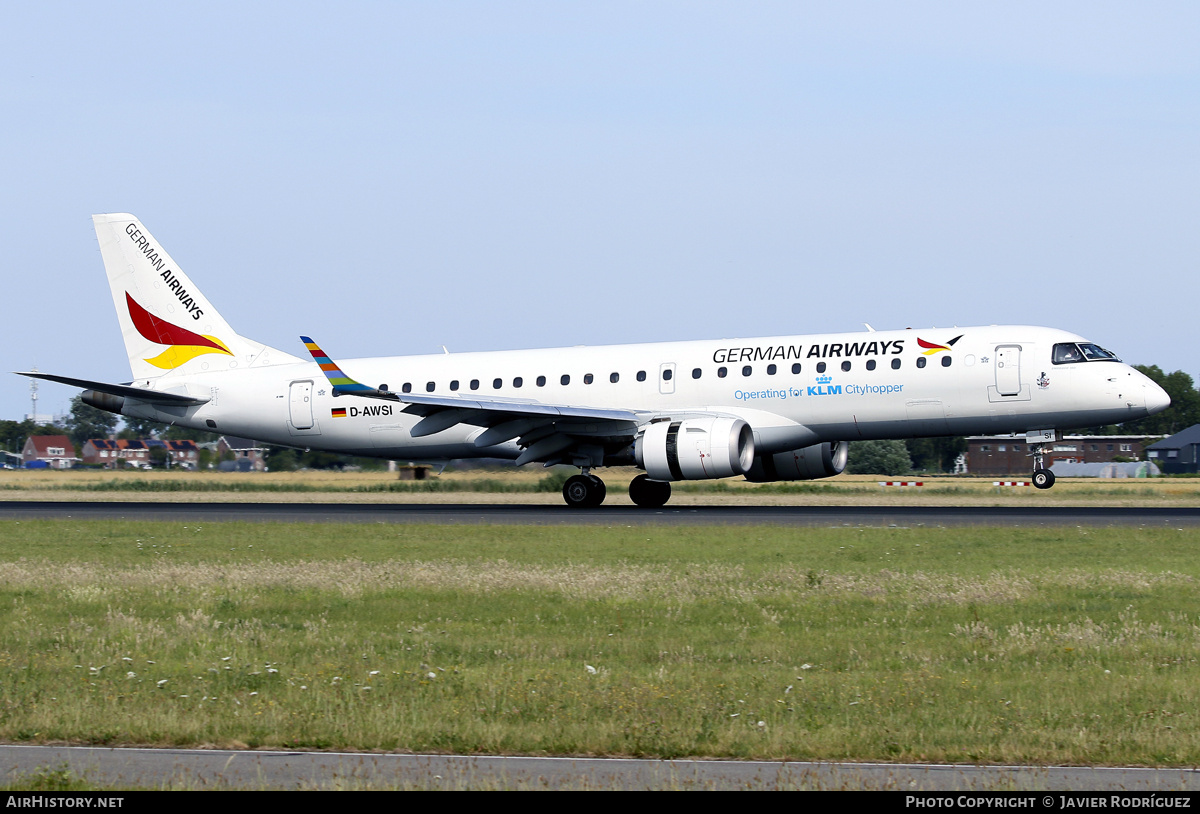 Aircraft Photo of D-AWSI | Embraer 190LR (ERJ-190-100LR) | German Airways | AirHistory.net #845907