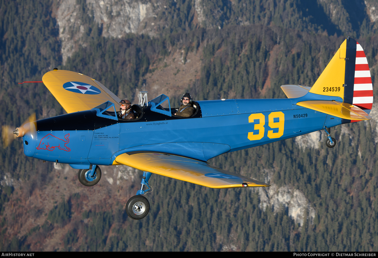 Aircraft Photo of N50429 / 234539 | Fairchild PT-19B Cornell (M-62A) | Red Bull | USA - Air Force | AirHistory.net #845983