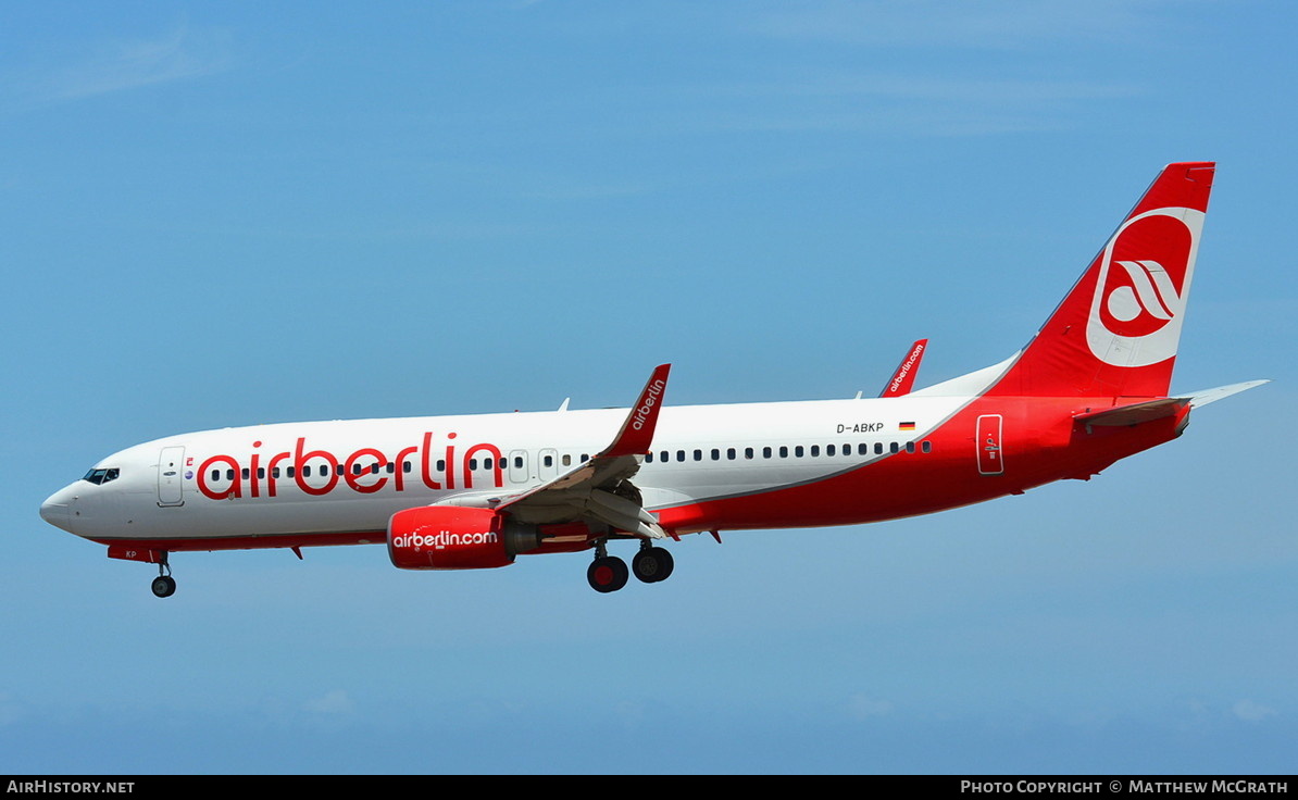 Aircraft Photo of D-ABKP | Boeing 737-86J | Air Berlin | AirHistory.net #846050